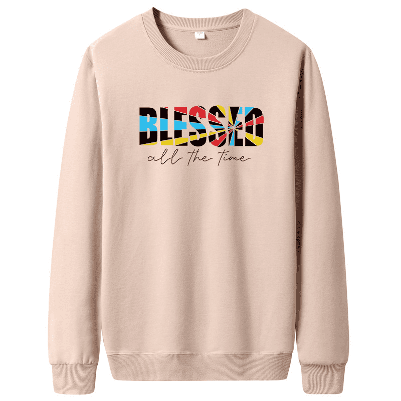 Casual Long Sleeve Round Neck Letter Printed Loose Thin Sweatshirt